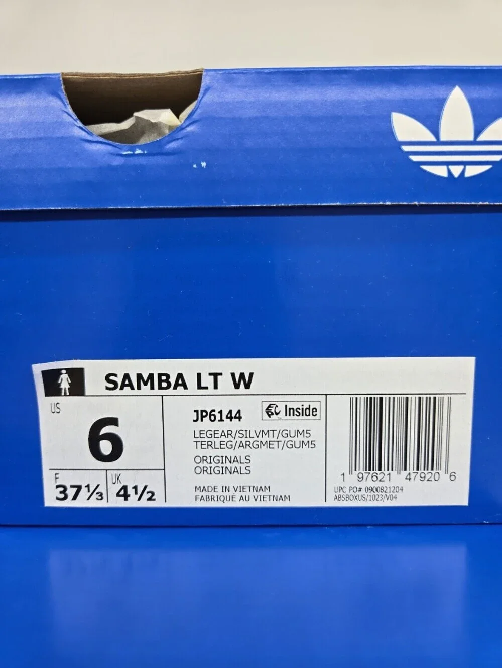 adidas Women's Samba LT JP6144 Legend Earth Silver Metallic Gum Shoes Size 6